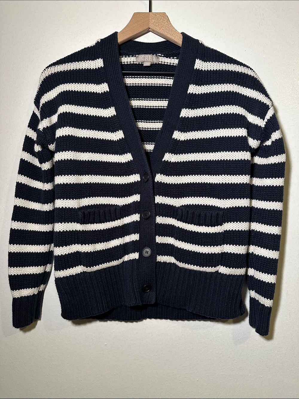Heritage Cotton Relaxed Cardigan in Stripe - Picture 2 of 5